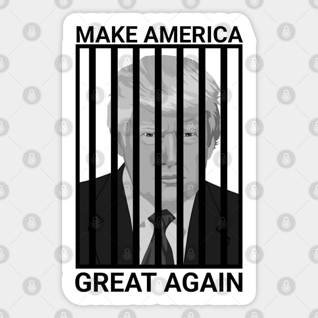 Trump Behind Bars Sticker by  hal mafhoum?